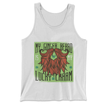 My Ginger Beard Is My Lucky Charm Men/Unisex Tank in White color